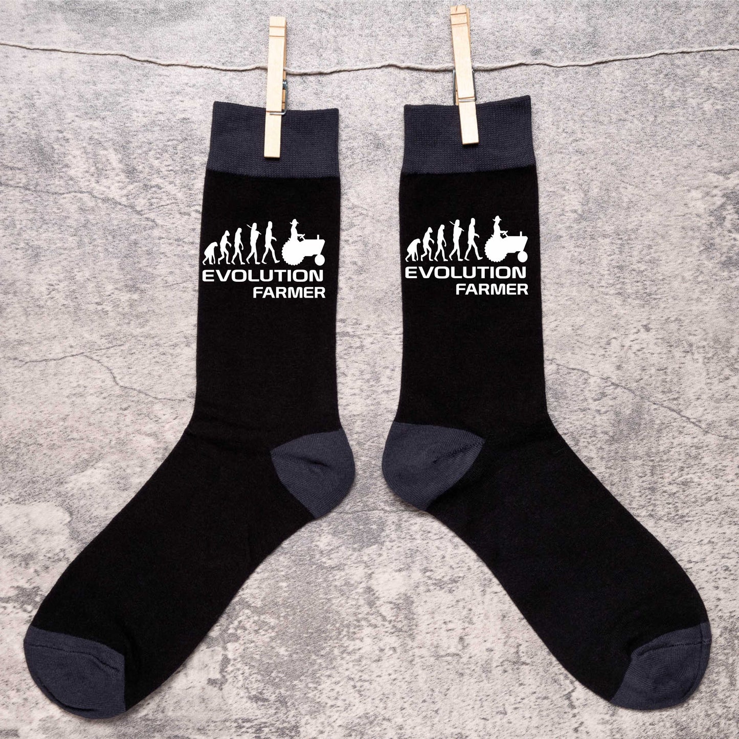 Evolution Of A Farmer Men's Black Funny Socks Novelty Birthday Gift