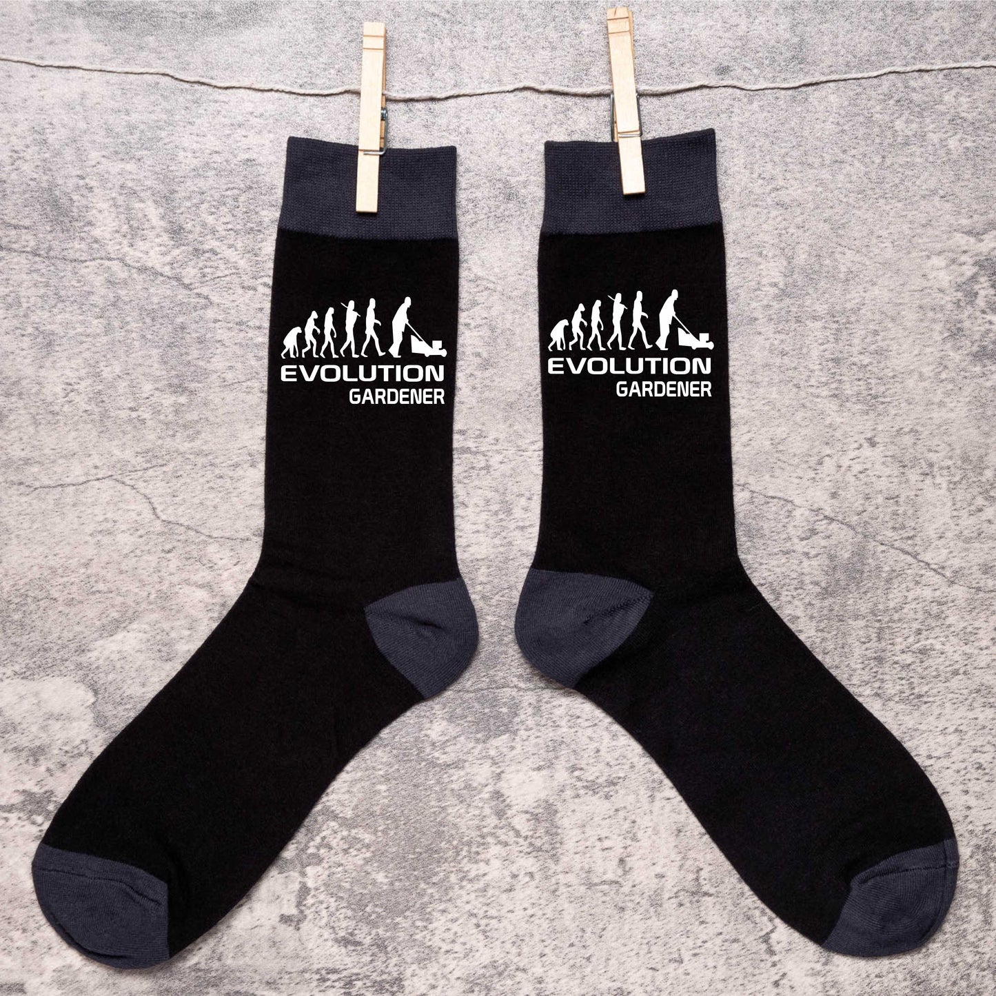 Evolution Of A Gardener Funny Men's Black Novelty Socks Birthday Gift