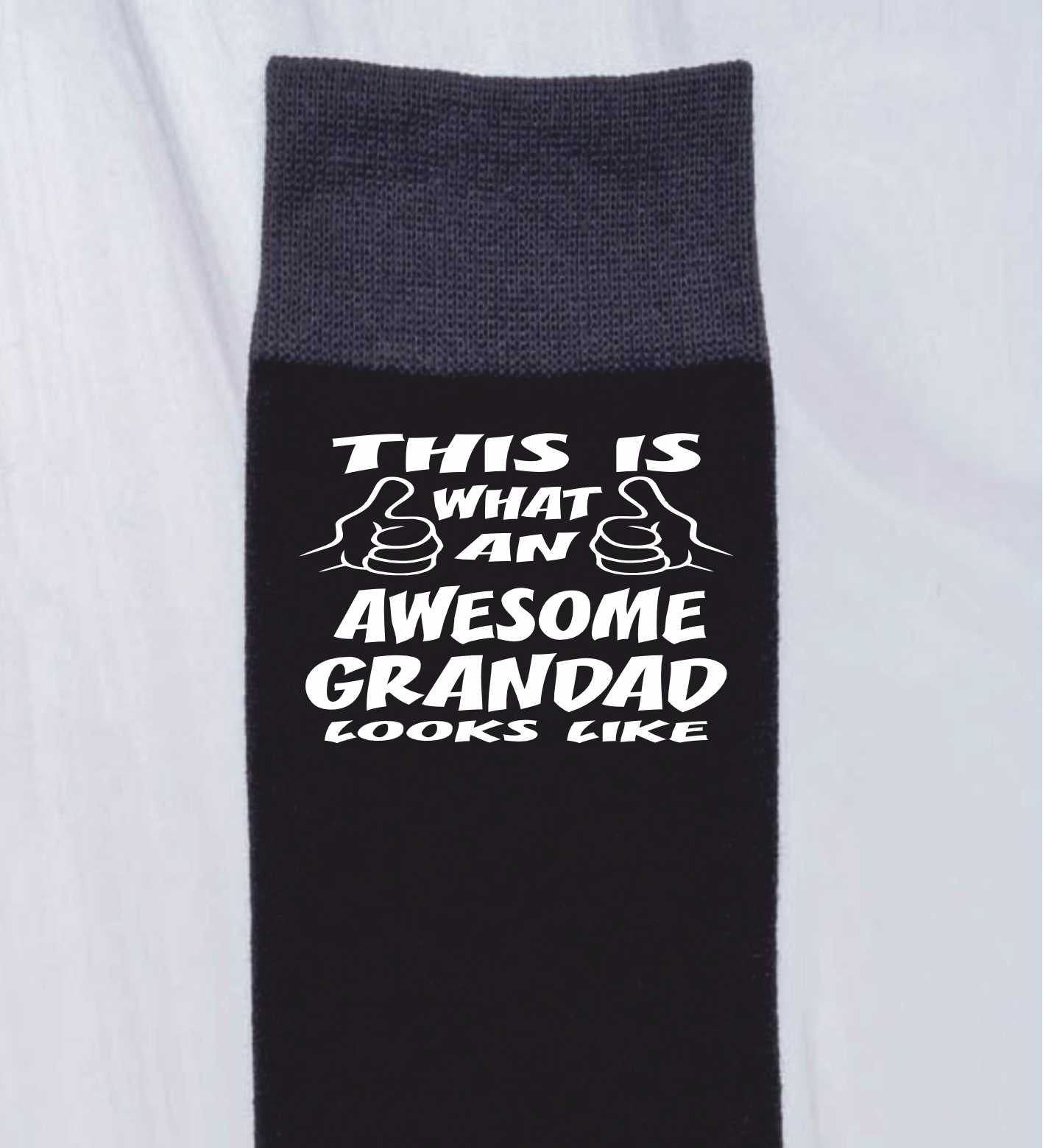 Awesome Grandad Funny Men's Black Novelty Socks Gift For Grandad's