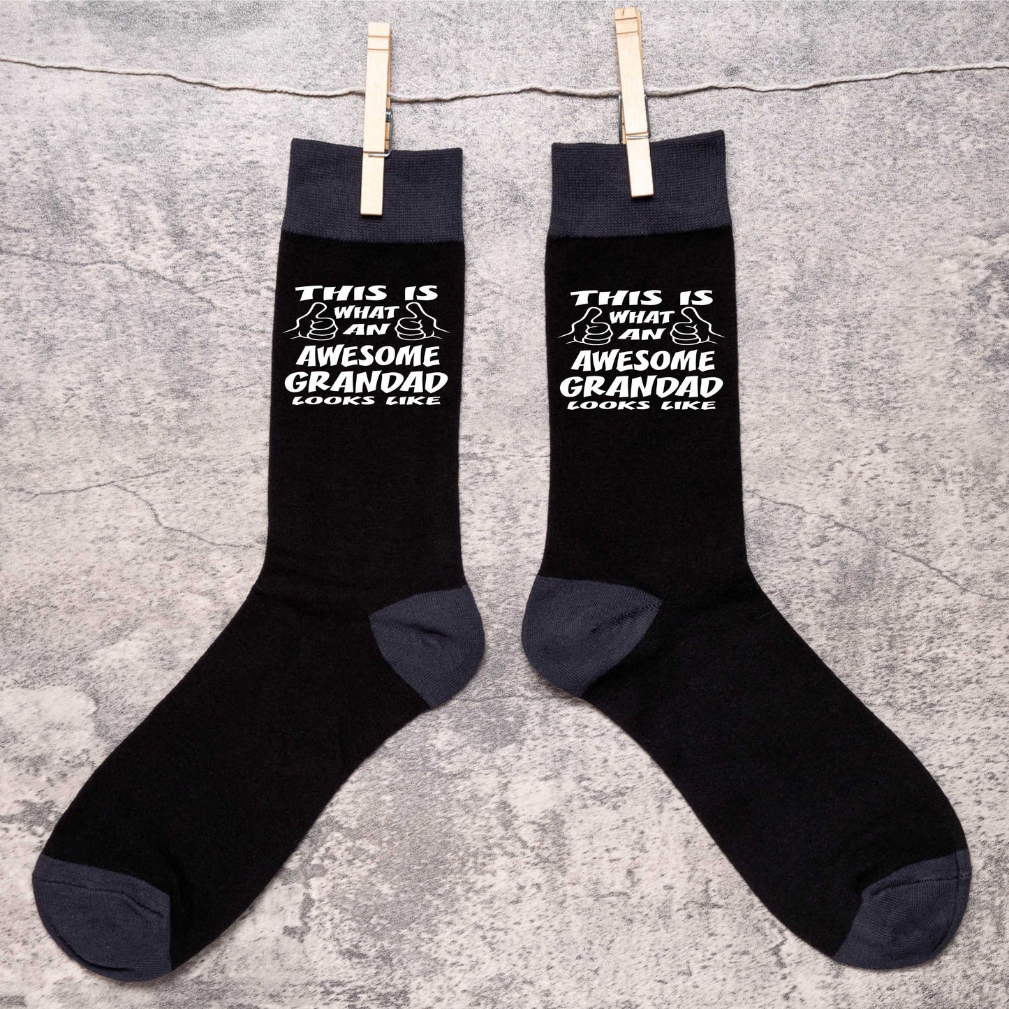 Awesome Grandad Funny Men's Black Novelty Socks Gift For Grandad's