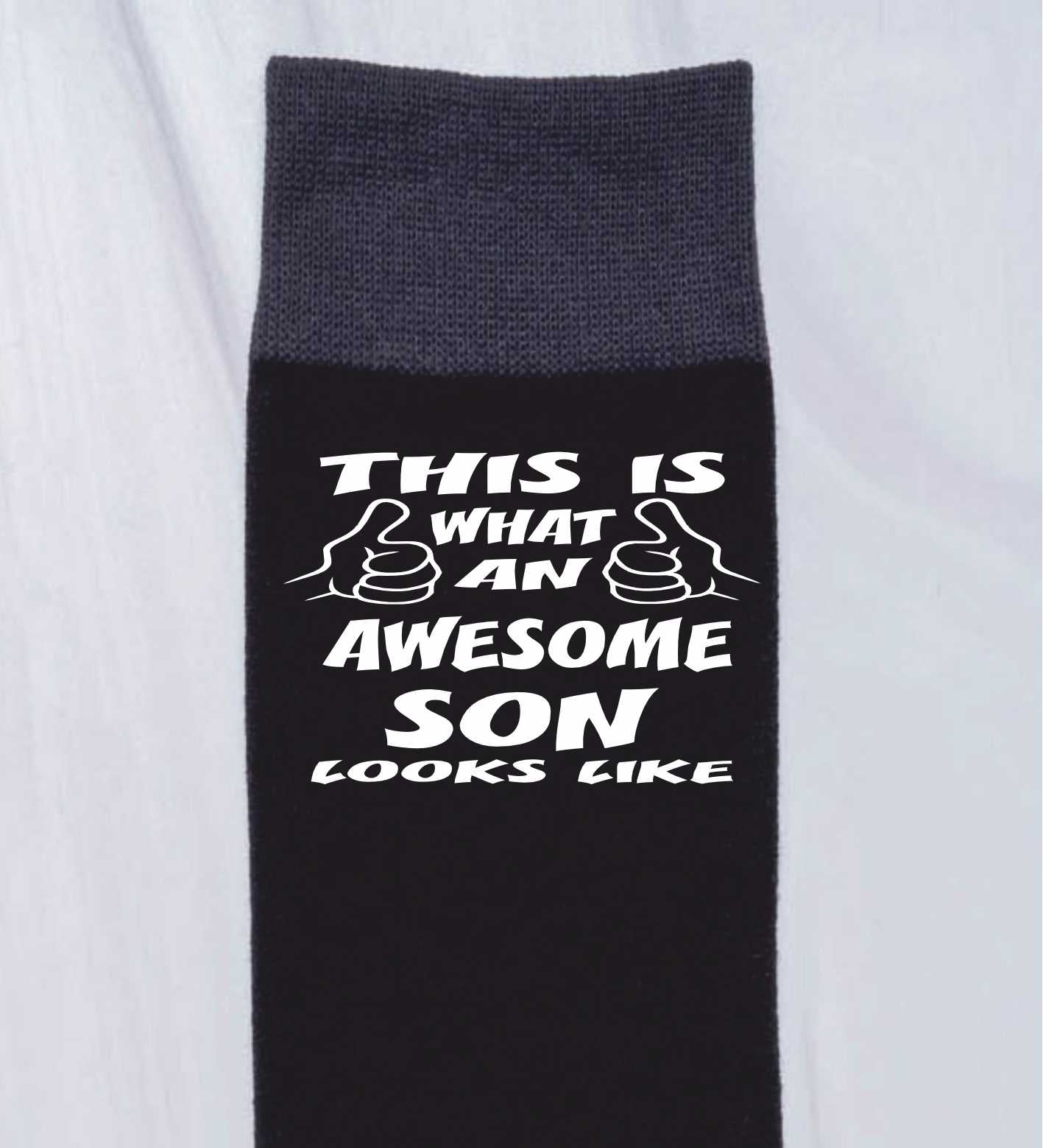 Awesome Son Funny Men's Black Novelty Socks Gift For Son's