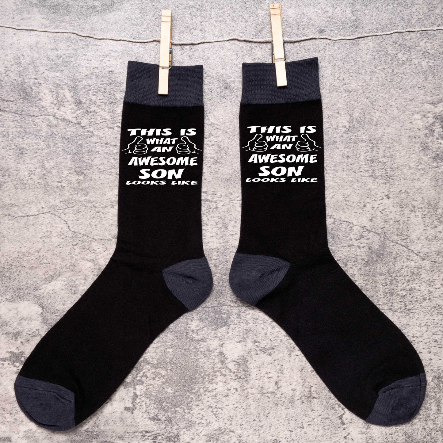 Awesome Son Funny Men's Black Novelty Socks Gift For Son's