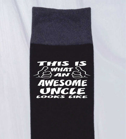 Awesome Uncle Funny Men's Black Novelty Socks Gift For Uncle's