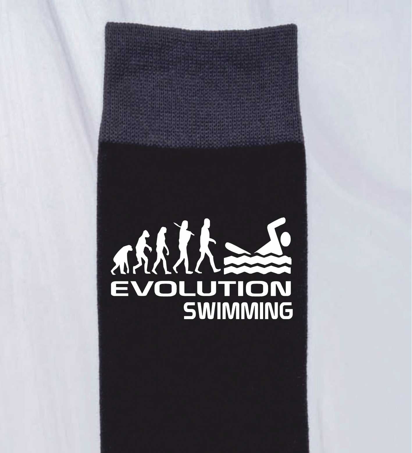 Evolution Of Swimming Funny Men's Black Novelty Socks Birthday Gift