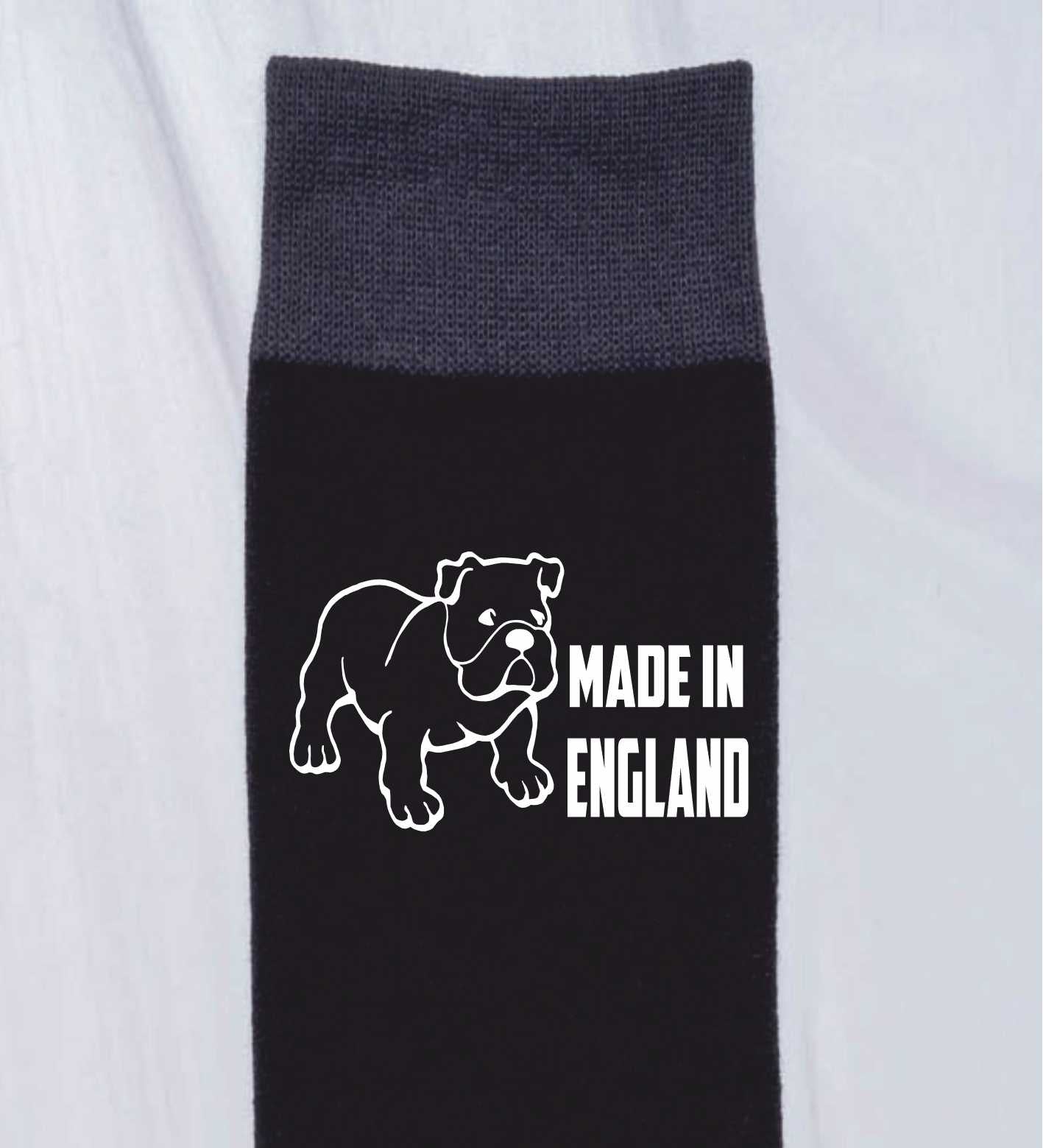 Made In England Men's Black Funny Socks Novelty British Bulldog Gift