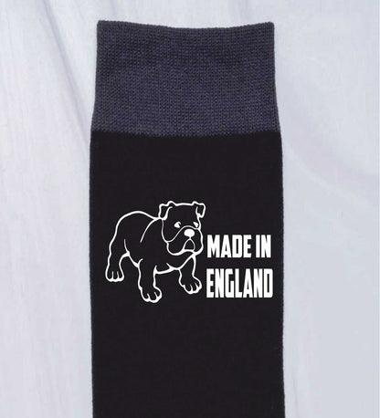 Made In England Men's Black Funny Socks Novelty British Bulldog Gift