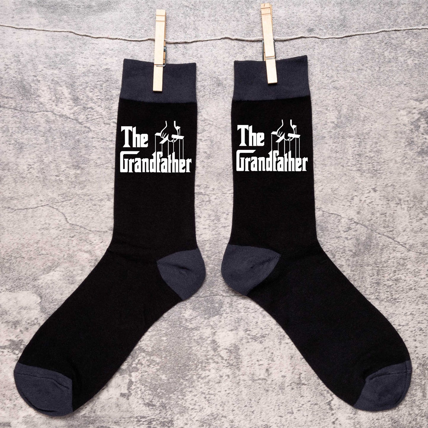 The Grandfather Funny Men's Black Novelty Socks Birthday Gift For Grandad's