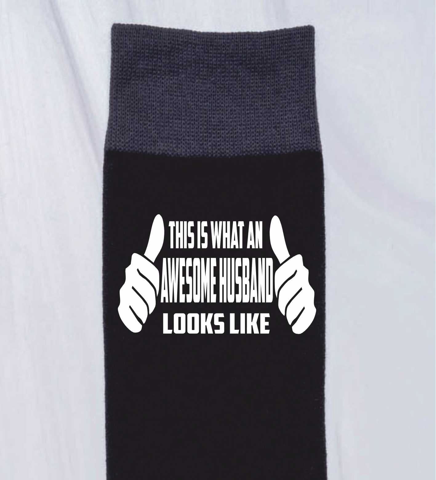 Awesome Husband Funny Men's Black Novelty Socks Birthday Gift For Husbands