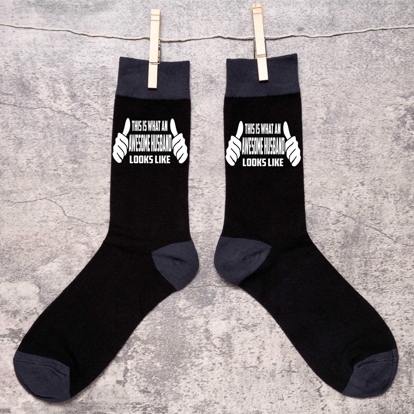 Awesome Husband Funny Men's Black Novelty Socks Birthday Gift For Husbands