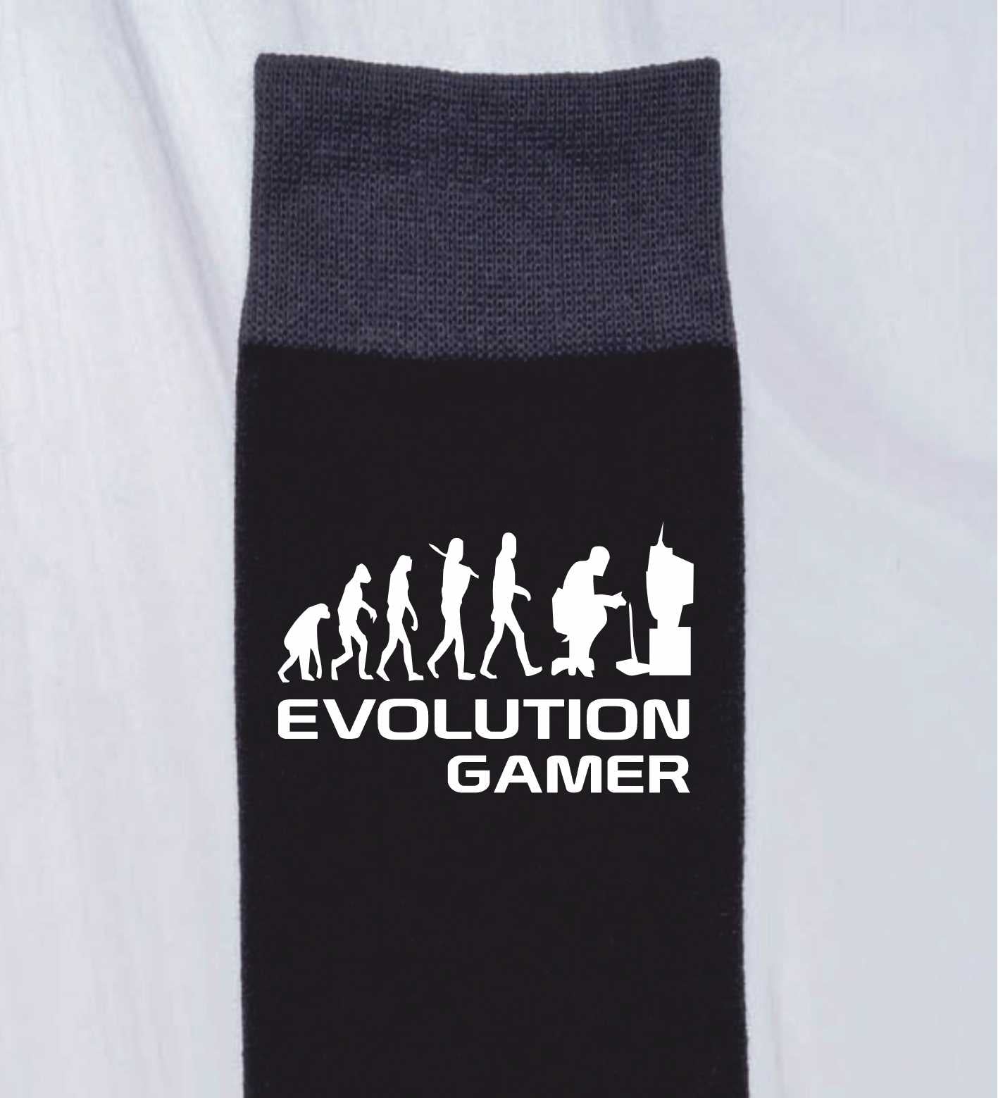 Evolution Of A Gamer Funny Men's Black Novelty Socks Gaming Birthday Gift