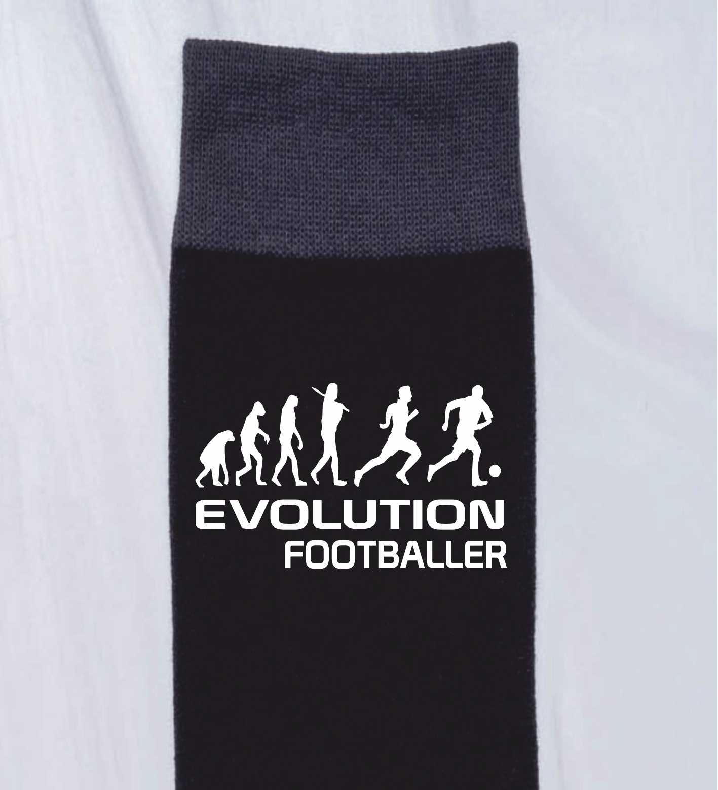 Evolution Of Footballer Funny Men's Black Novelty Socks Footballing Gift