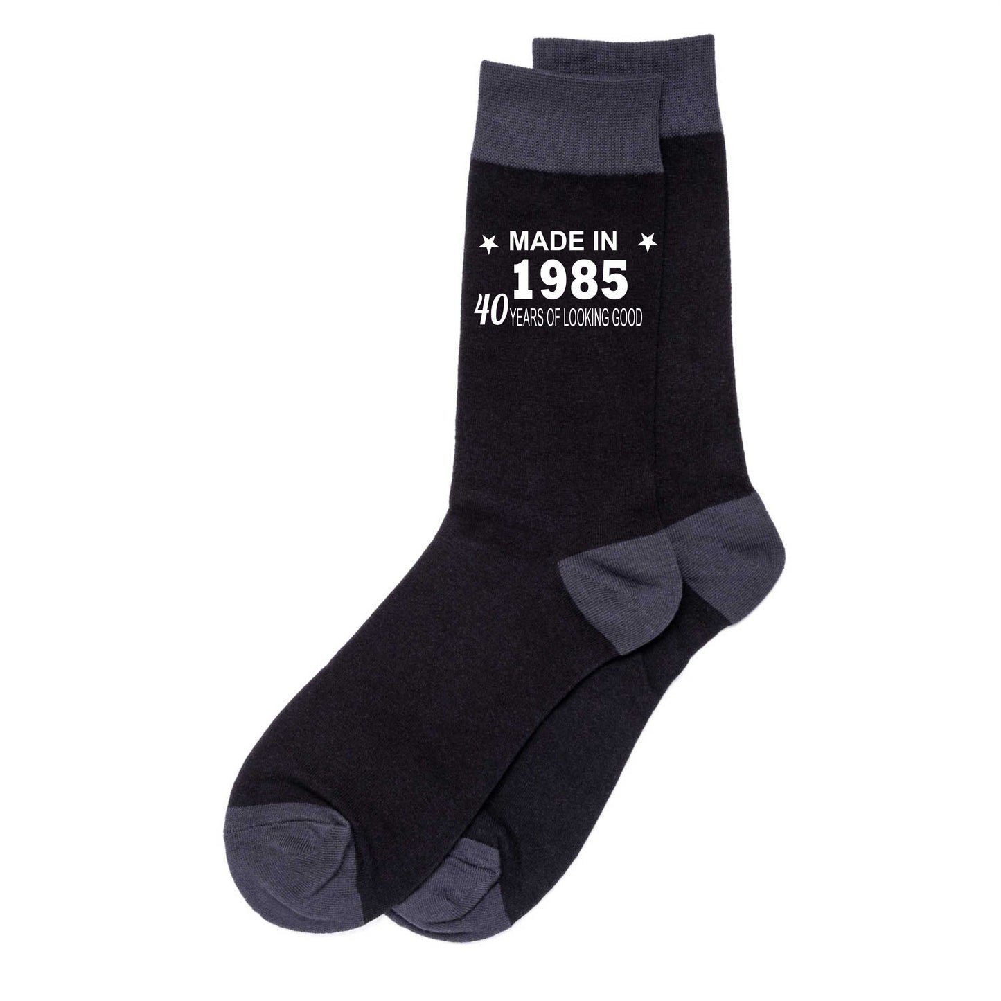 40th Birthday Born in 1985 Mens Novelty Socks Black 40 Year Old Gift