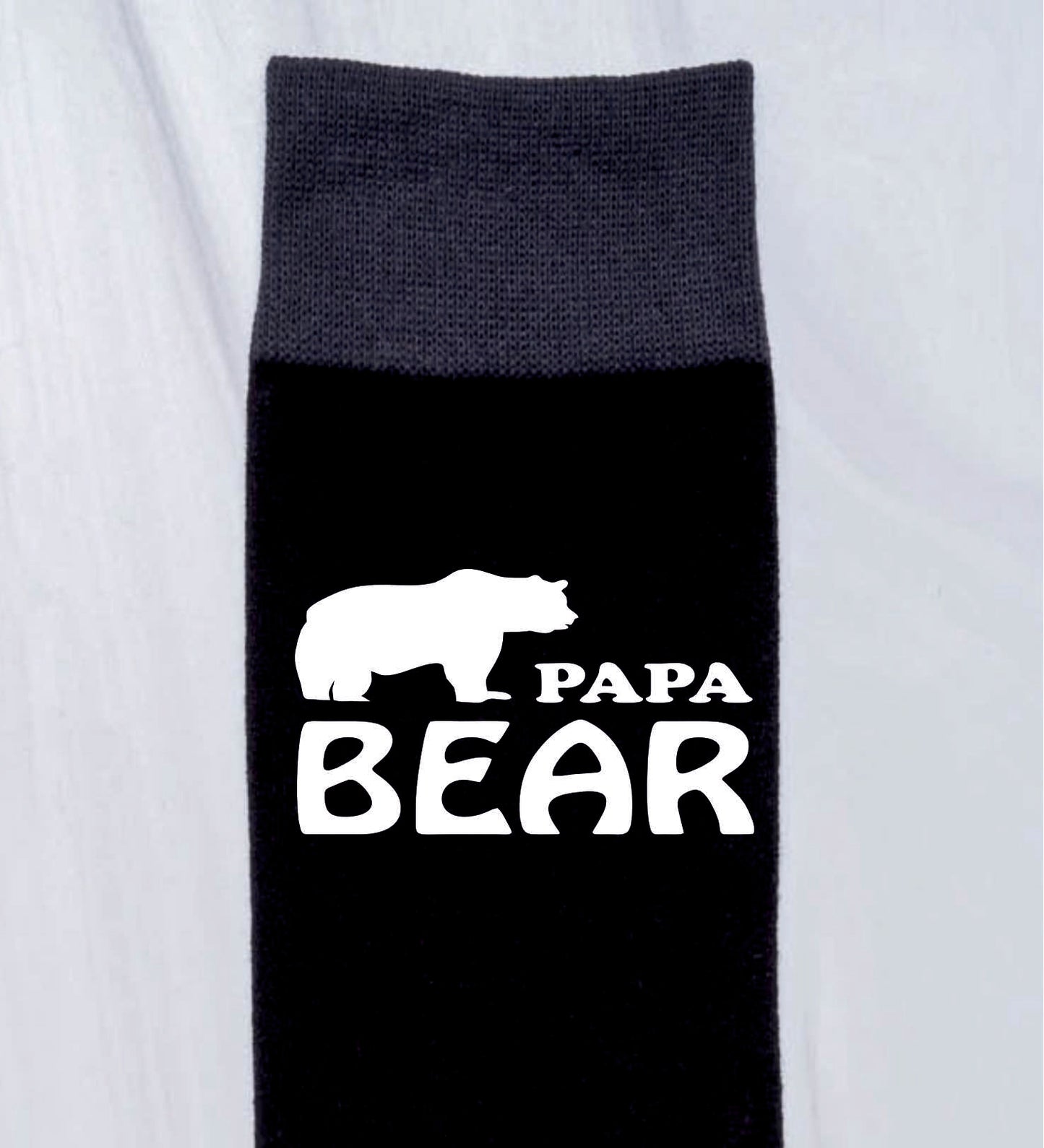 Papa Bear Father's Day Gift Funny Men's Black Novelty Socks Birthday Gift