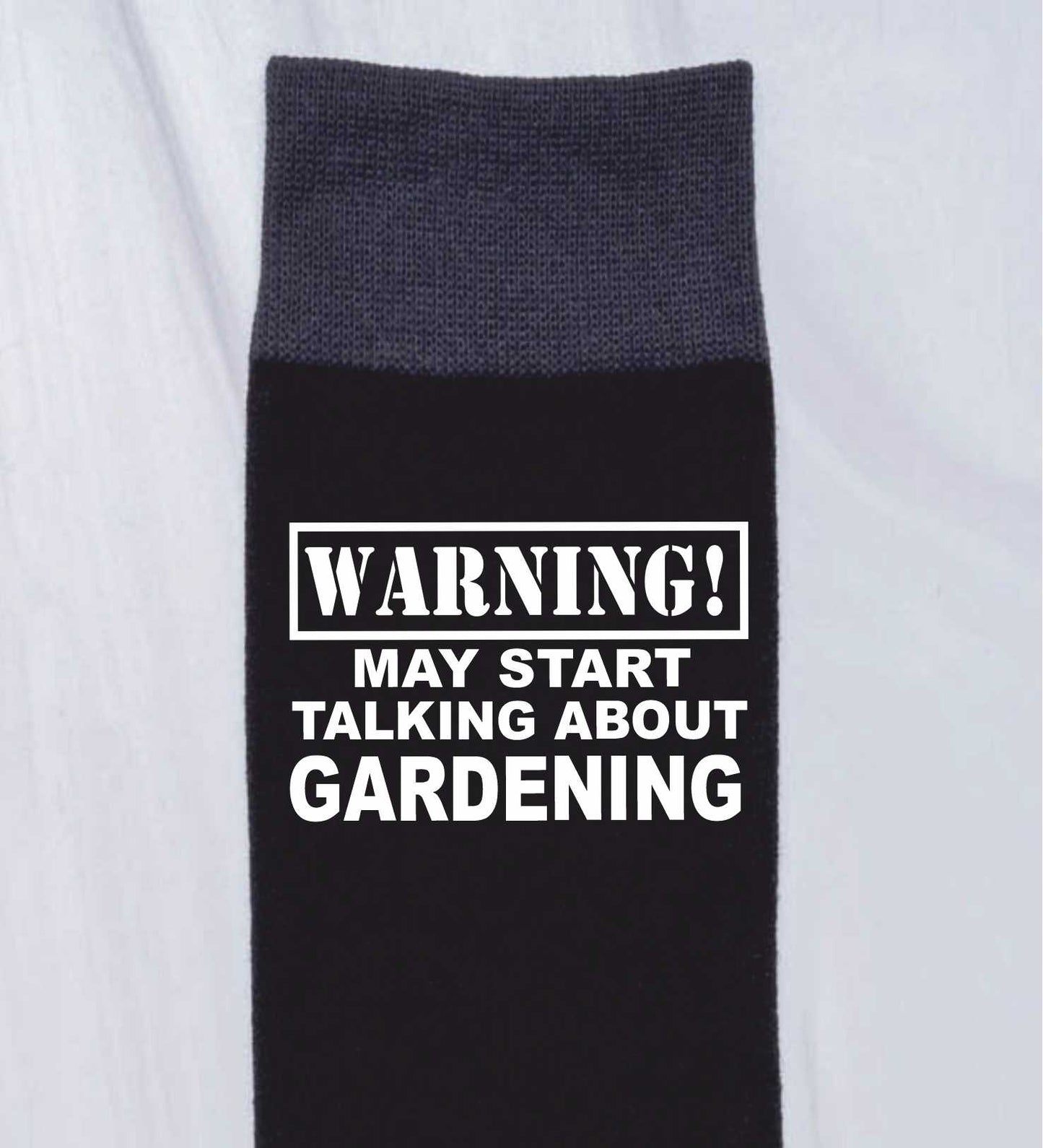 Warning May Talk About Gardening Men's Black Novelty Socks Birthday Gift