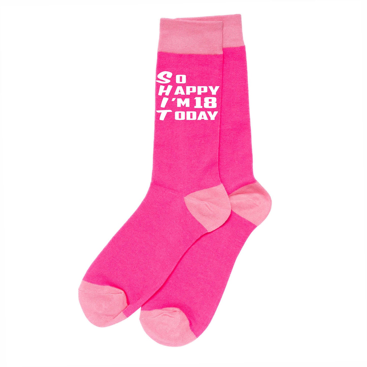 18th Birthday Gift 18 Year Old Gift Ladies Pink Funny Socks Novelty Age 18