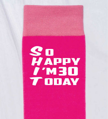 30th Birthday Gift 30 Year Old Gift Ladies Pink Funny Socks Novelty Age 30