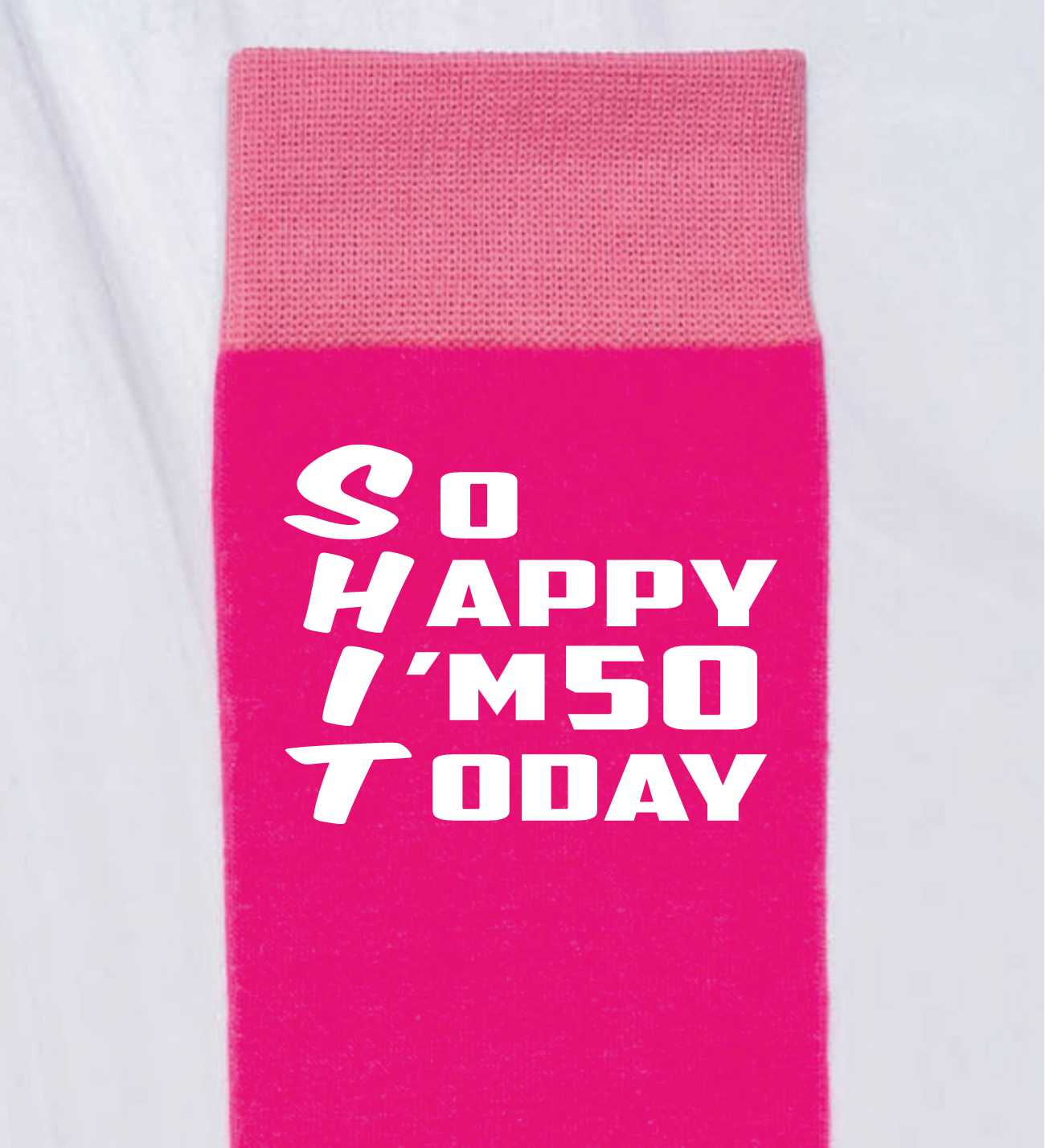 50th Birthday Gift 50 Year Old Gift Ladies Pink Funny Socks Novelty Age 50