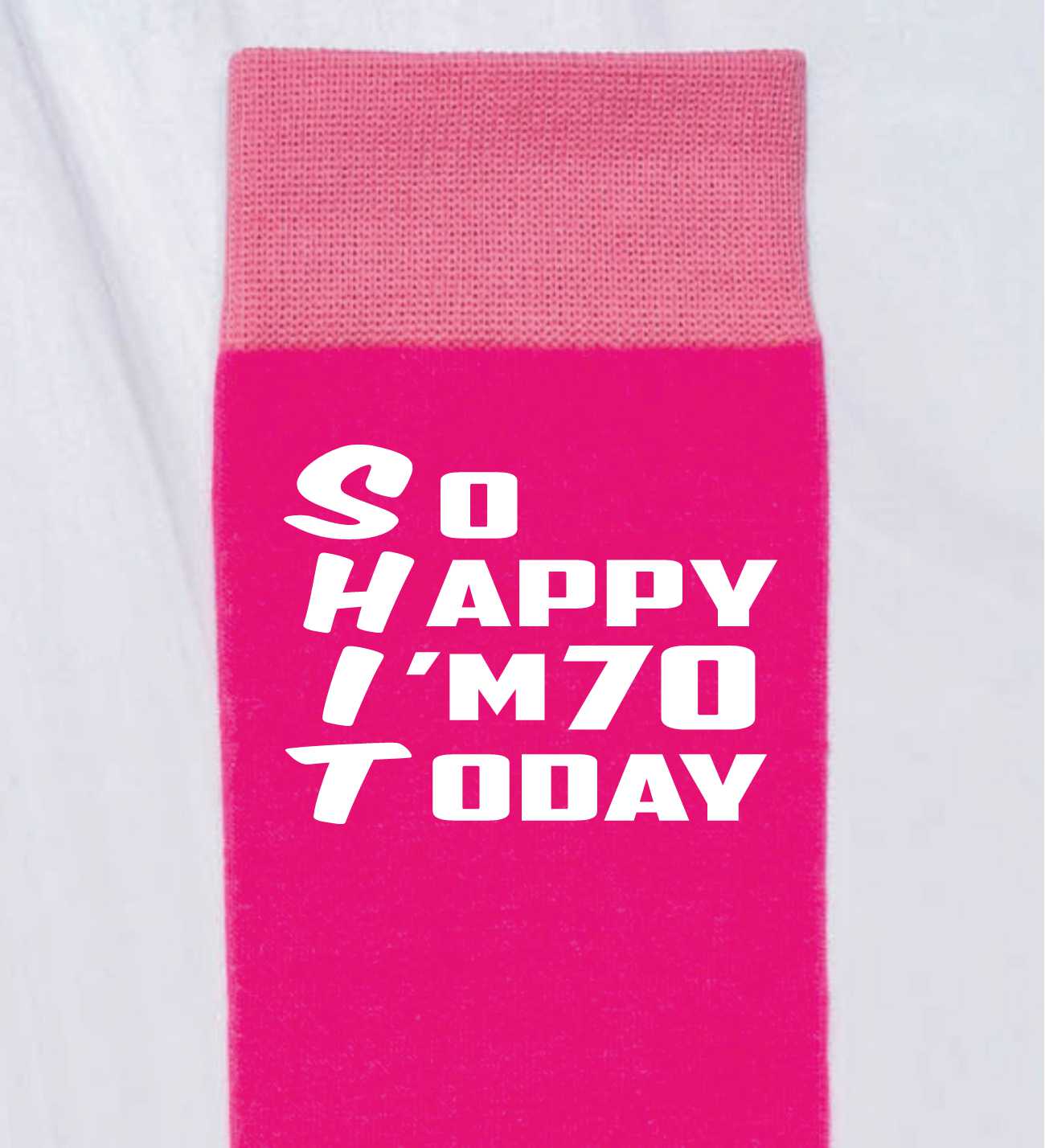 70th Birthday Gift 70 Year Old Gift Ladies Pink Funny Socks Novelty Age70