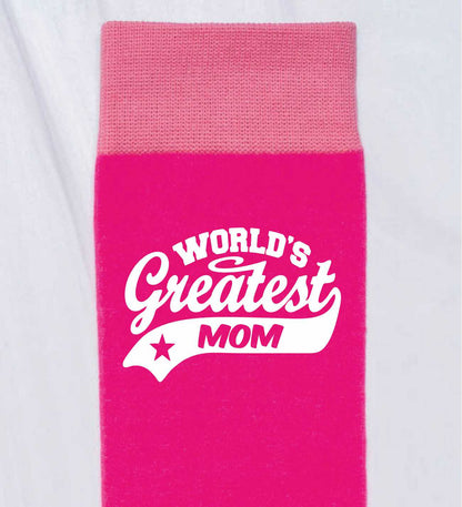 Greatest Mom Ladies Pink Socks Novelty Birthday Mothers Day Gift