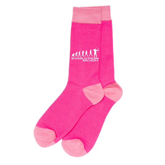 Evolution Of Archery Ladies Novelty Socks Pink Funny Sports Gift for Ladies