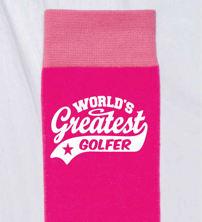 Greatest Golfer Ladies Pink Socks Funny Novelty Birthday Mothers Day Gift