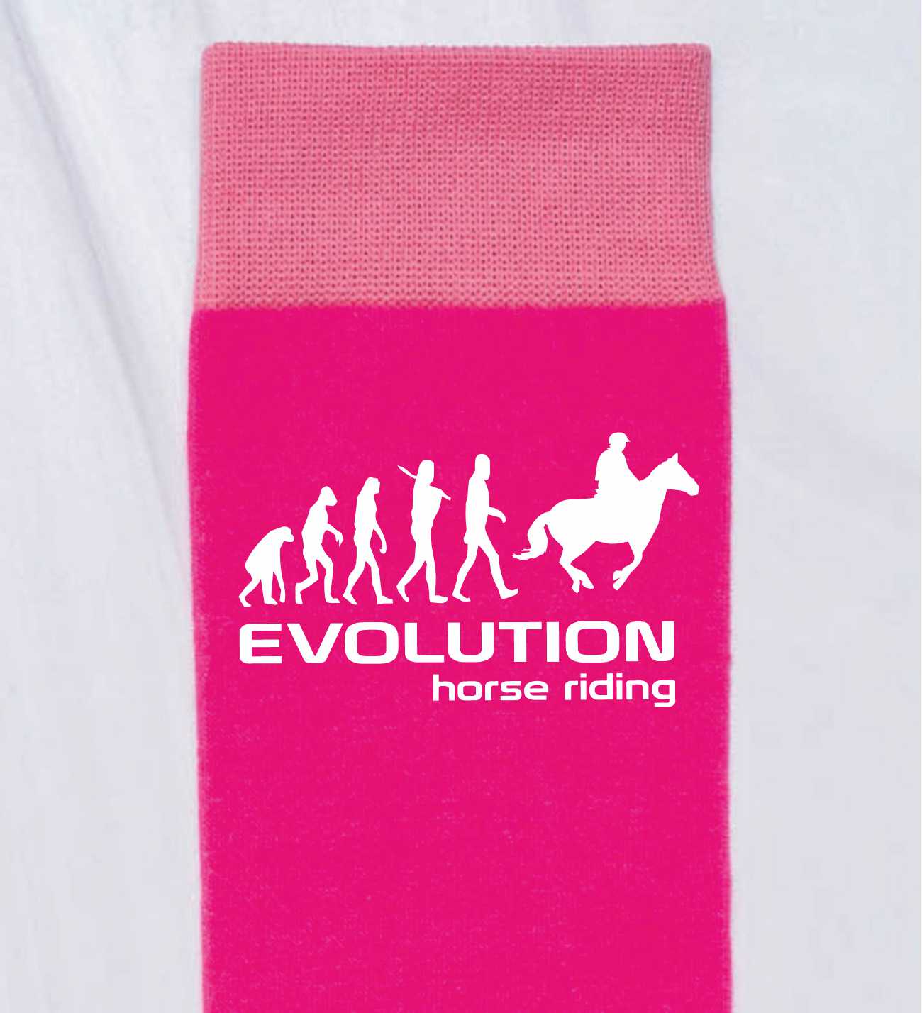 Evolution Of Horse Riding Ladies Pink Socks Novelty Birthday Fathers Day Gift