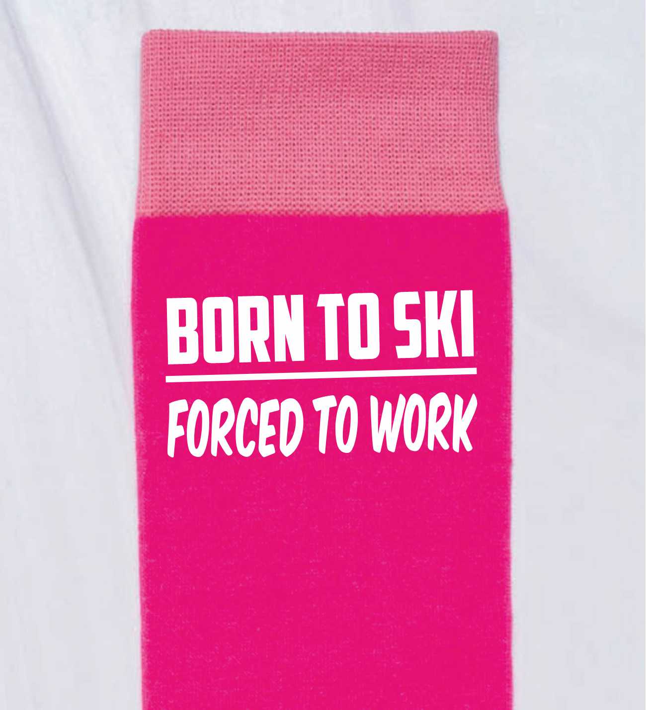 Born To Ski Ladies Pink Socks Novelty Birthday Skiing Fathers Day Gift