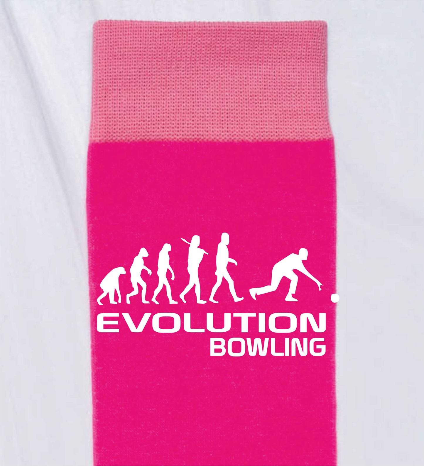 Evolution Of Bowling Ladies Novelty Socks Pink Funny Bowlers Gift for Ladies