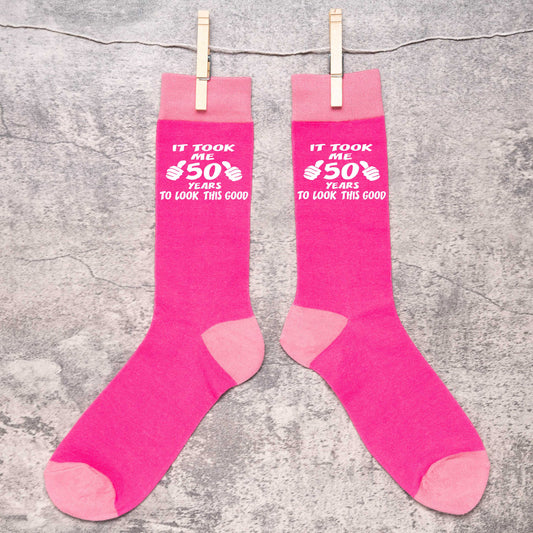 Took 50 Years to Look This Good Ladies Pink Socks Novelty 50th Birthday Gift