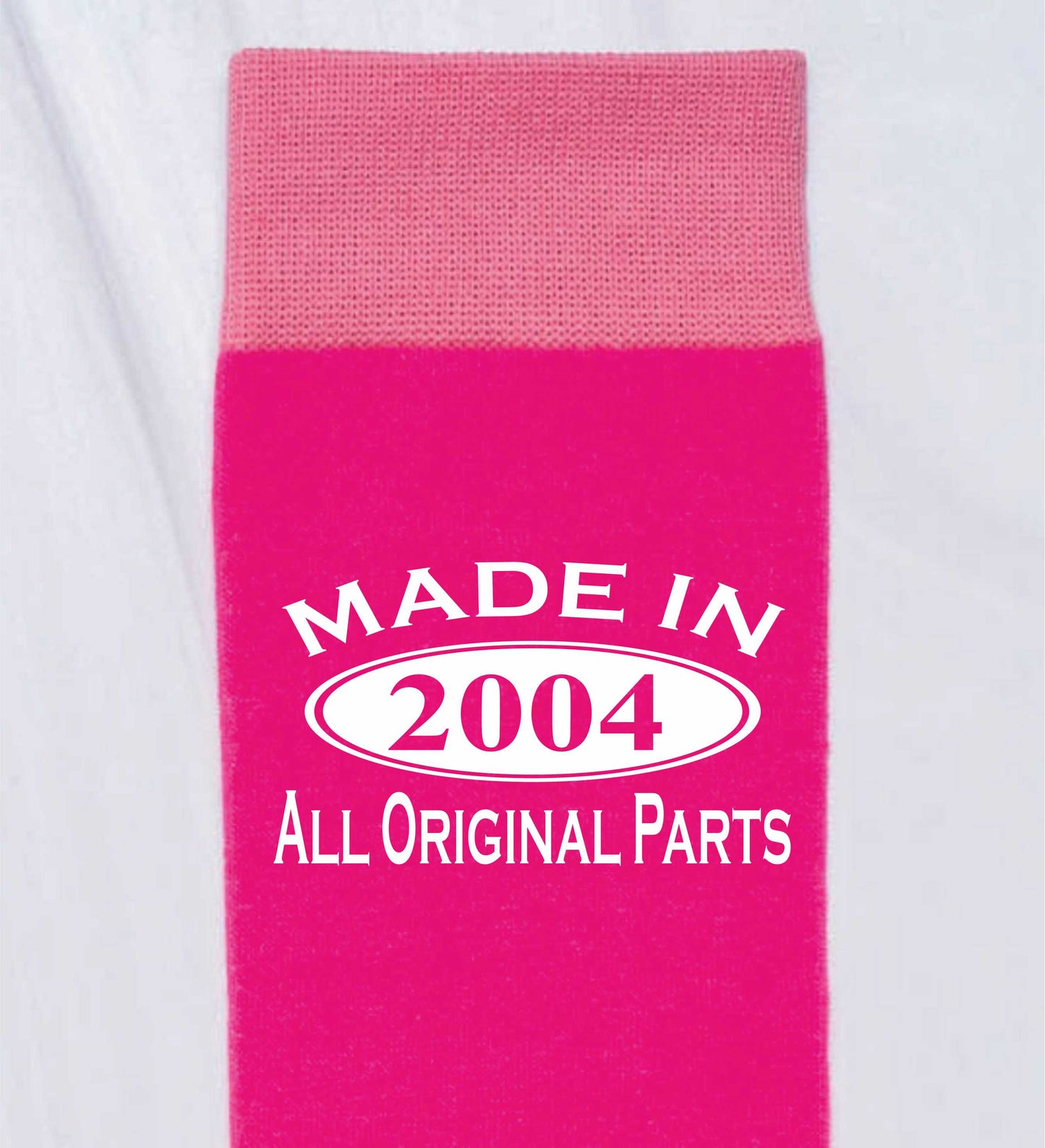 Made in 2004 Ladies Socks Pink Ideal for 21st Birthday Gift or Anniversary Gift