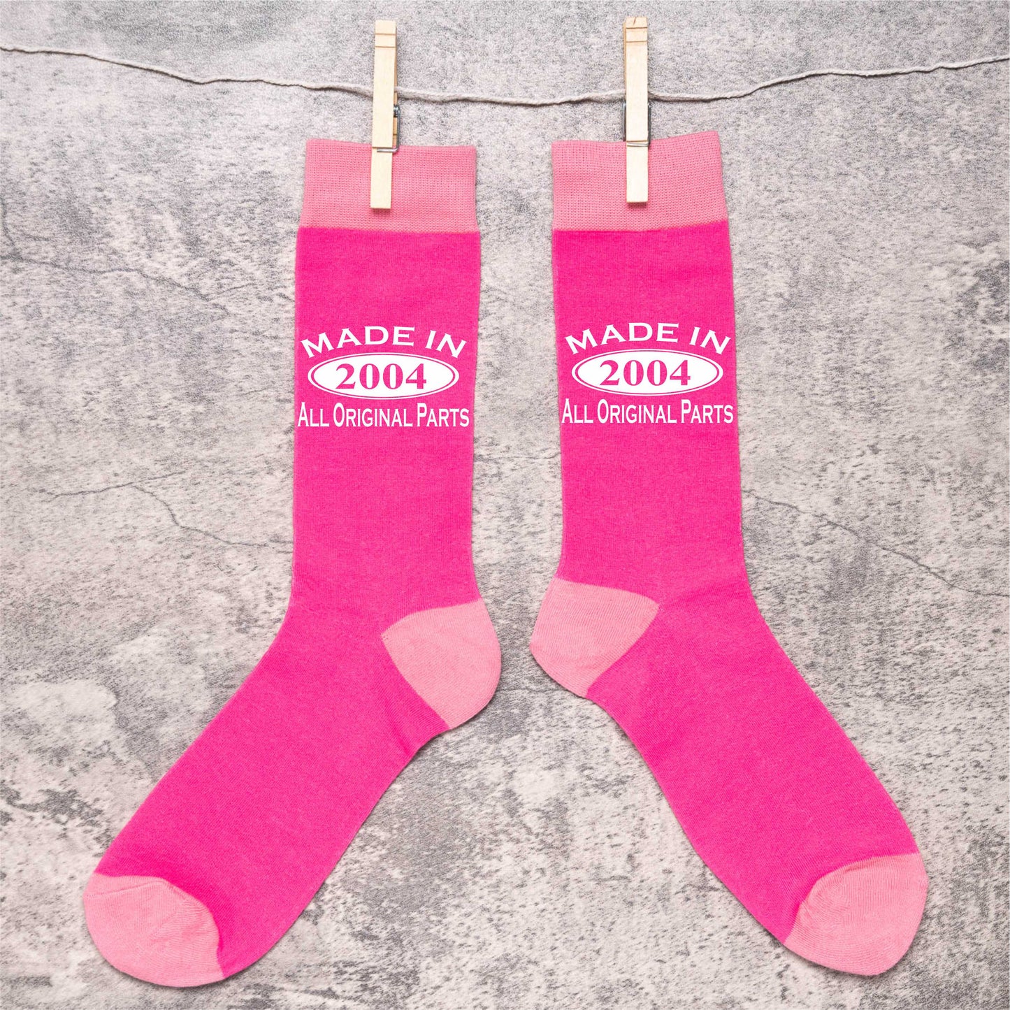 Made in 2004 Ladies Socks Pink Ideal for 21st Birthday Gift or Anniversary Gift