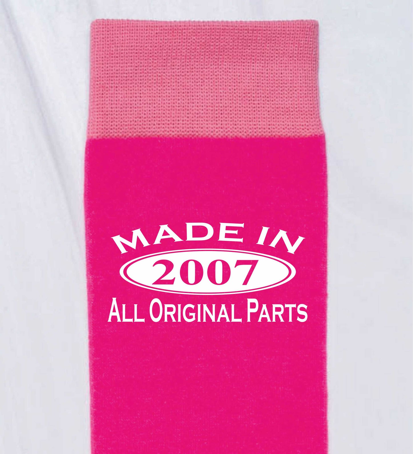 Made in 2007 Ladies Socks Pink Ideal for 18th Birthday Gift or Anniversary Gift