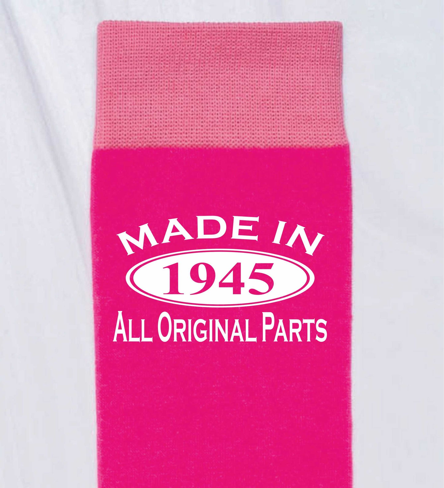 Made in 1945 Ladies Socks Pink Ideal for 80th Birthday Gift or Anniversary Gift