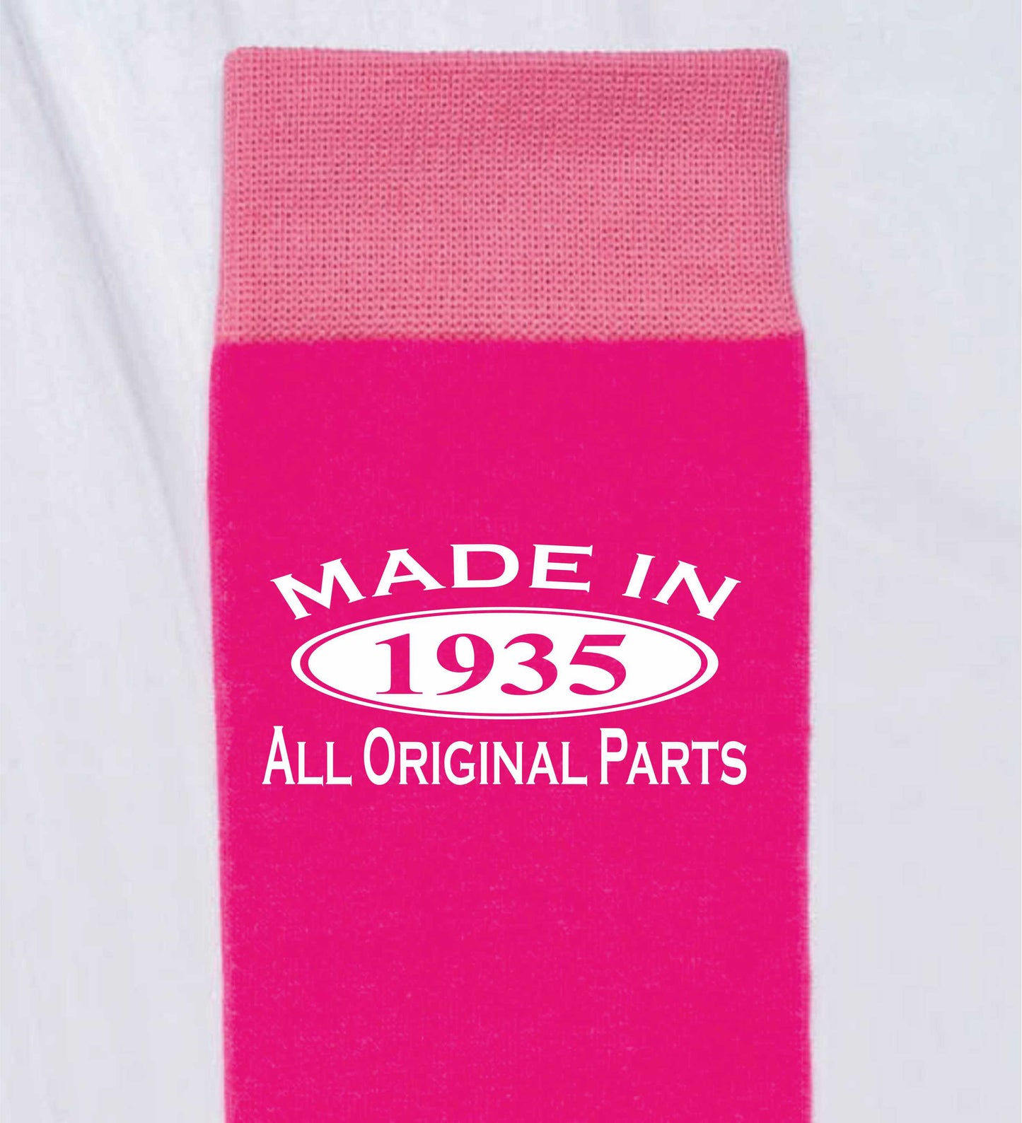 Made in 1935 Ladies Socks Pink Ideal for 90th Birthday Gift or Anniversary Gift