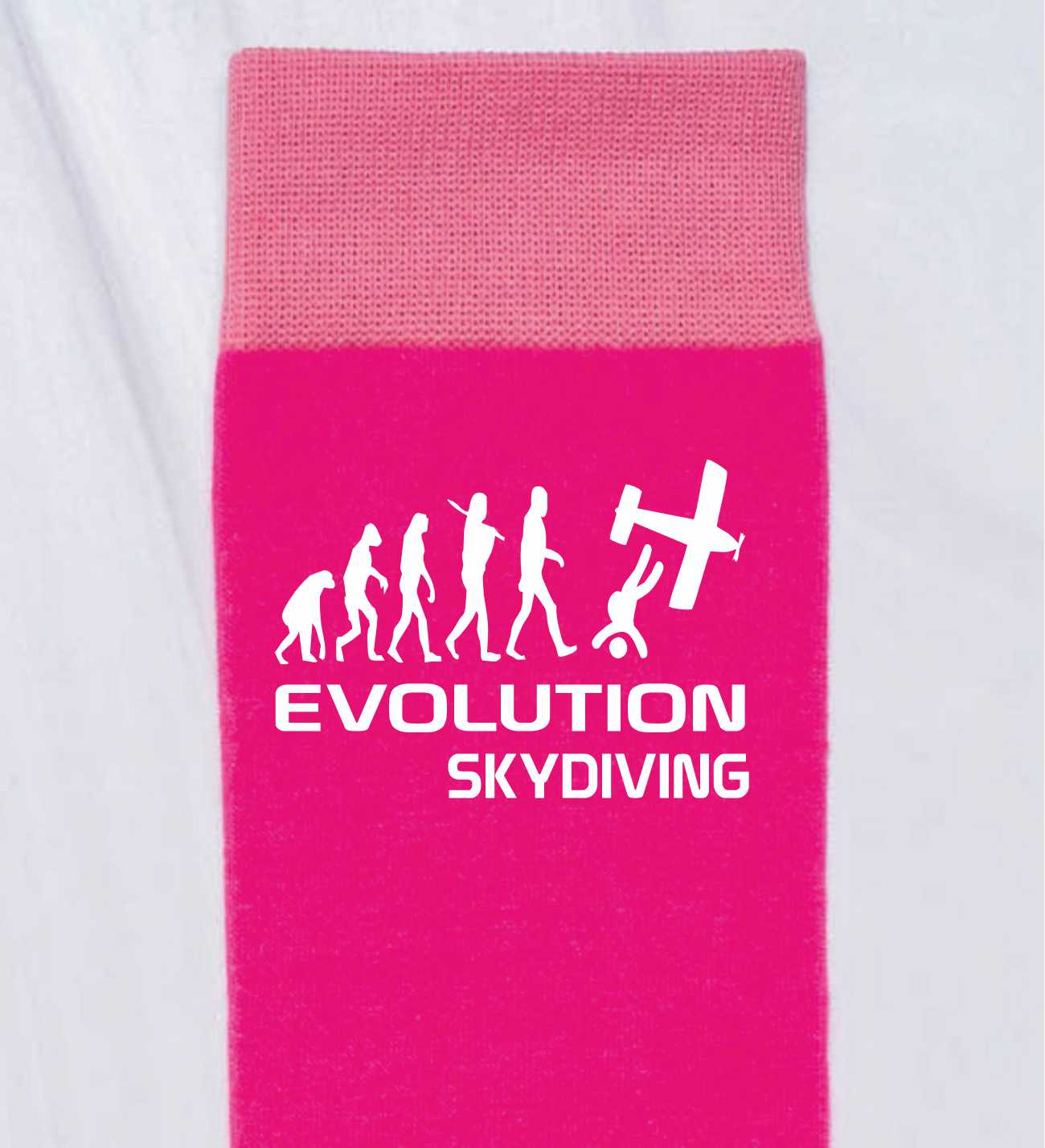 Evolution Of Sky Diving Funny Ladies Pink Novelty Socks Birthday Gift