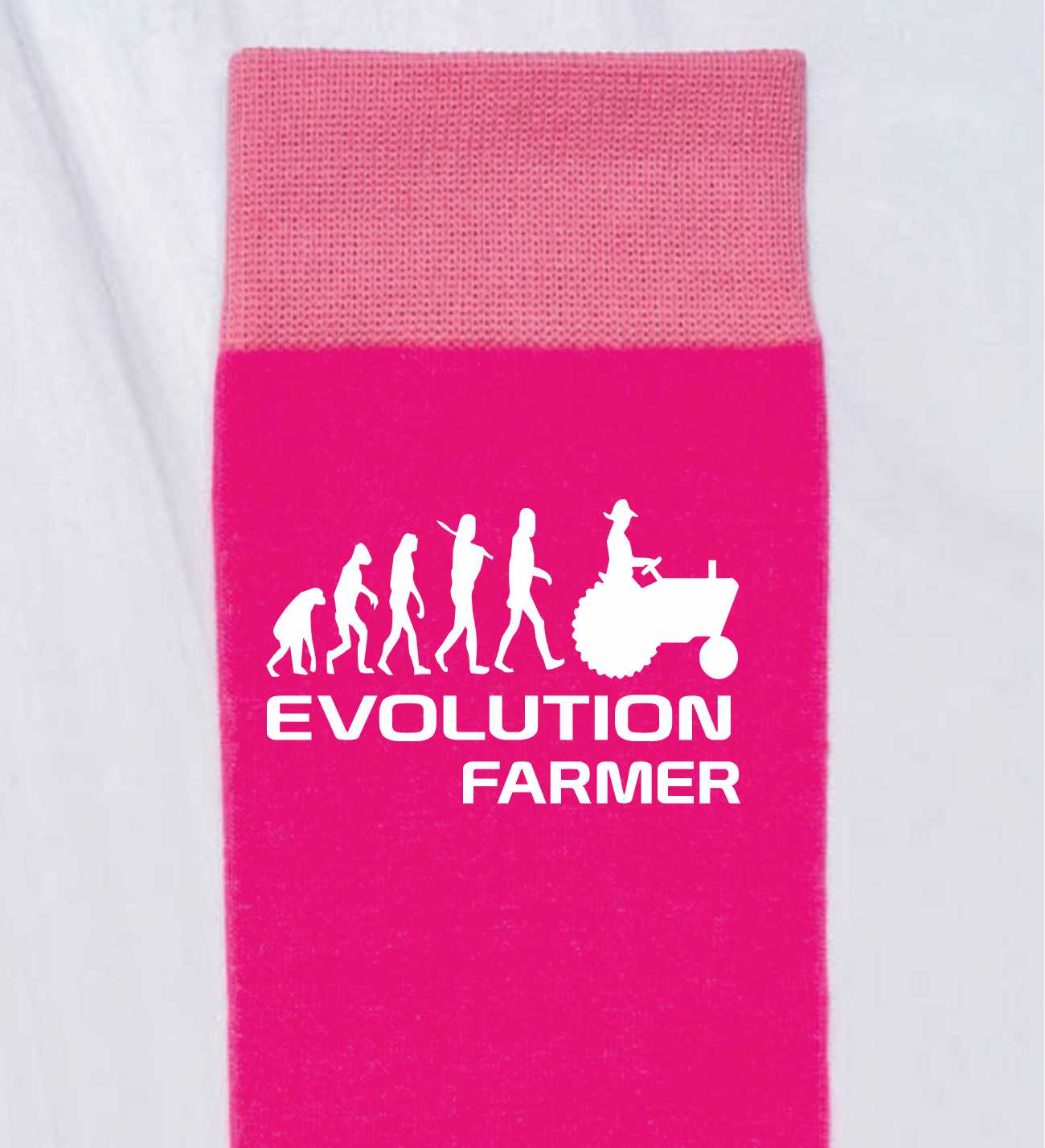 Evolution Of A Farmer Ladies Pink Funny Socks Novelty Birthday Gift