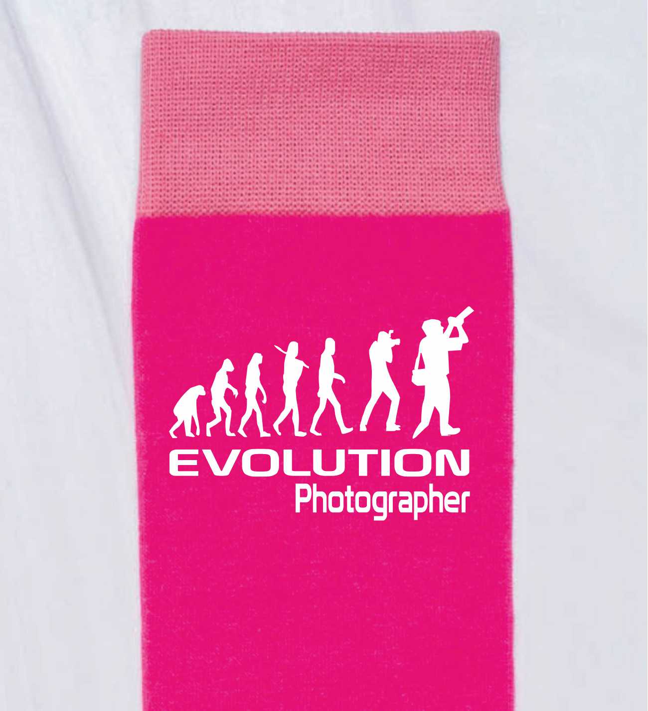 Evolution Of A Photographer Funny Ladies Pink Novelty Socks Birthday Gift