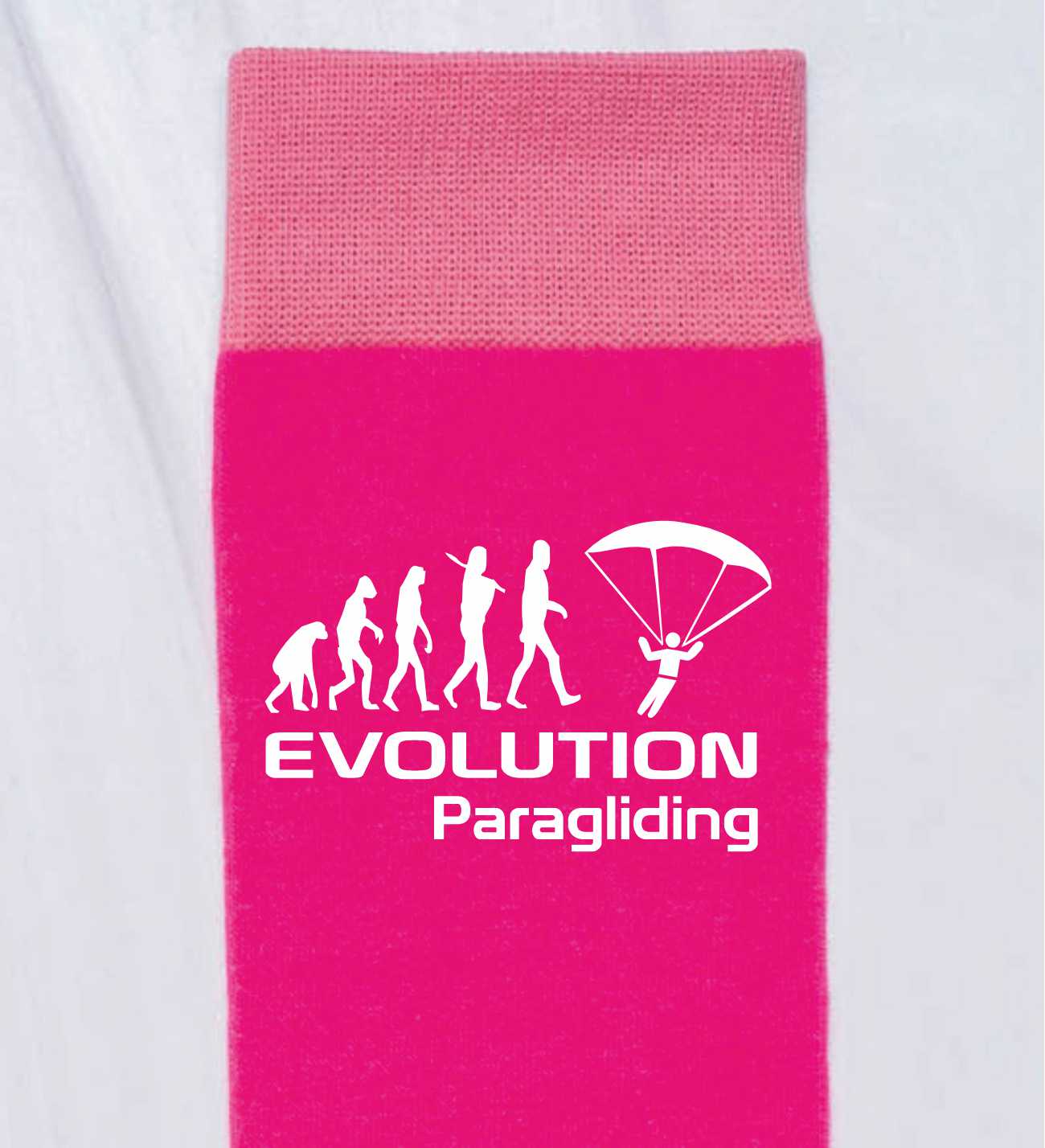 Evolution Of A Paragliding Funny Ladies Pink Novelty Socks Birthday Gift