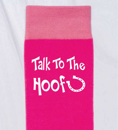 Talk to The Hoof Funny Ladies Pink Novelty Socks Horse Riding Gift