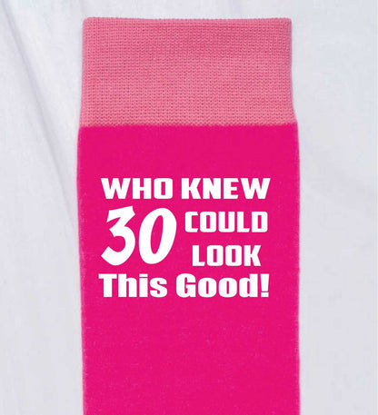 Who Knew 30 Ladies Pink Funny Socks Novelty 30th Birthday Gift