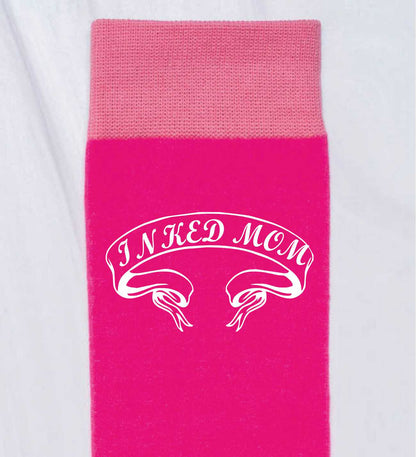 Inked Mom Funny Ladies Pink Novelty Socks Tattoo Lovers Gift