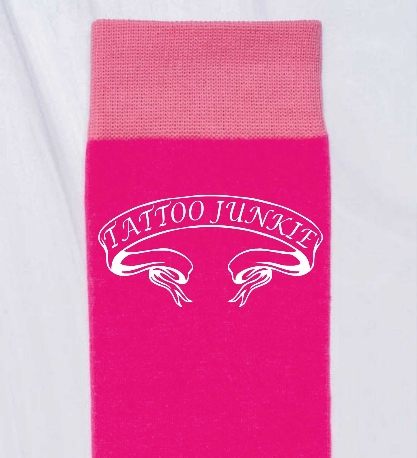 Tattoo Junkie Funny Ladies Pink Novelty Socks Tattoo Lovers Gift