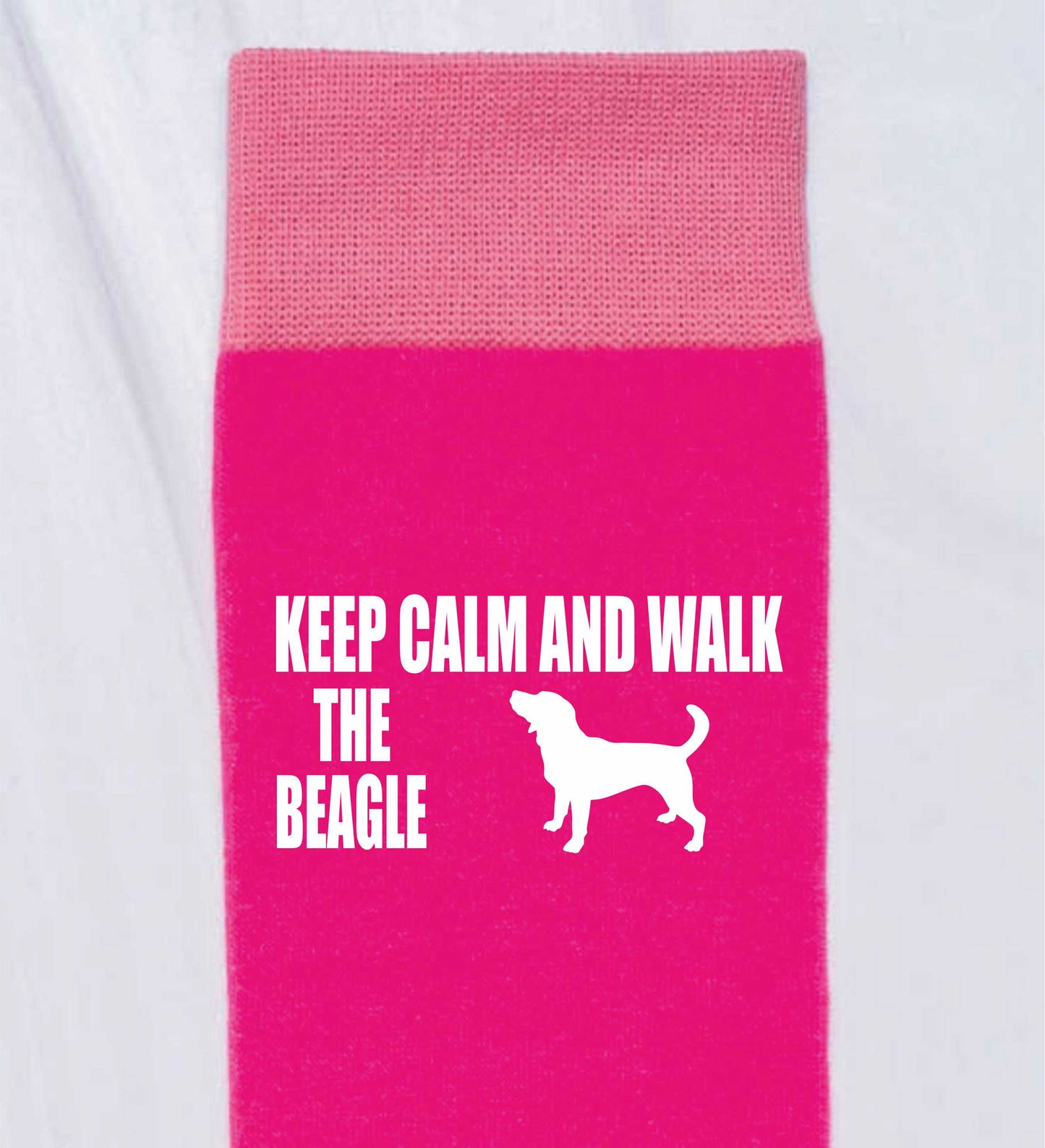 Keep Calm & Walk The Beagle Ladies Novelty Socks Pink Dog Lovers Gift