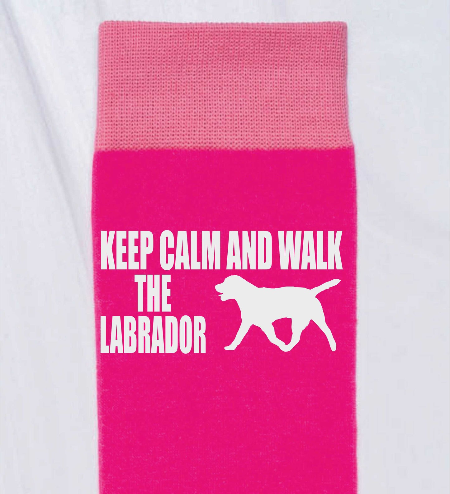 Keep Calm & Walk The Labrador Ladies Novelty Socks Pink Dog Lovers Gift