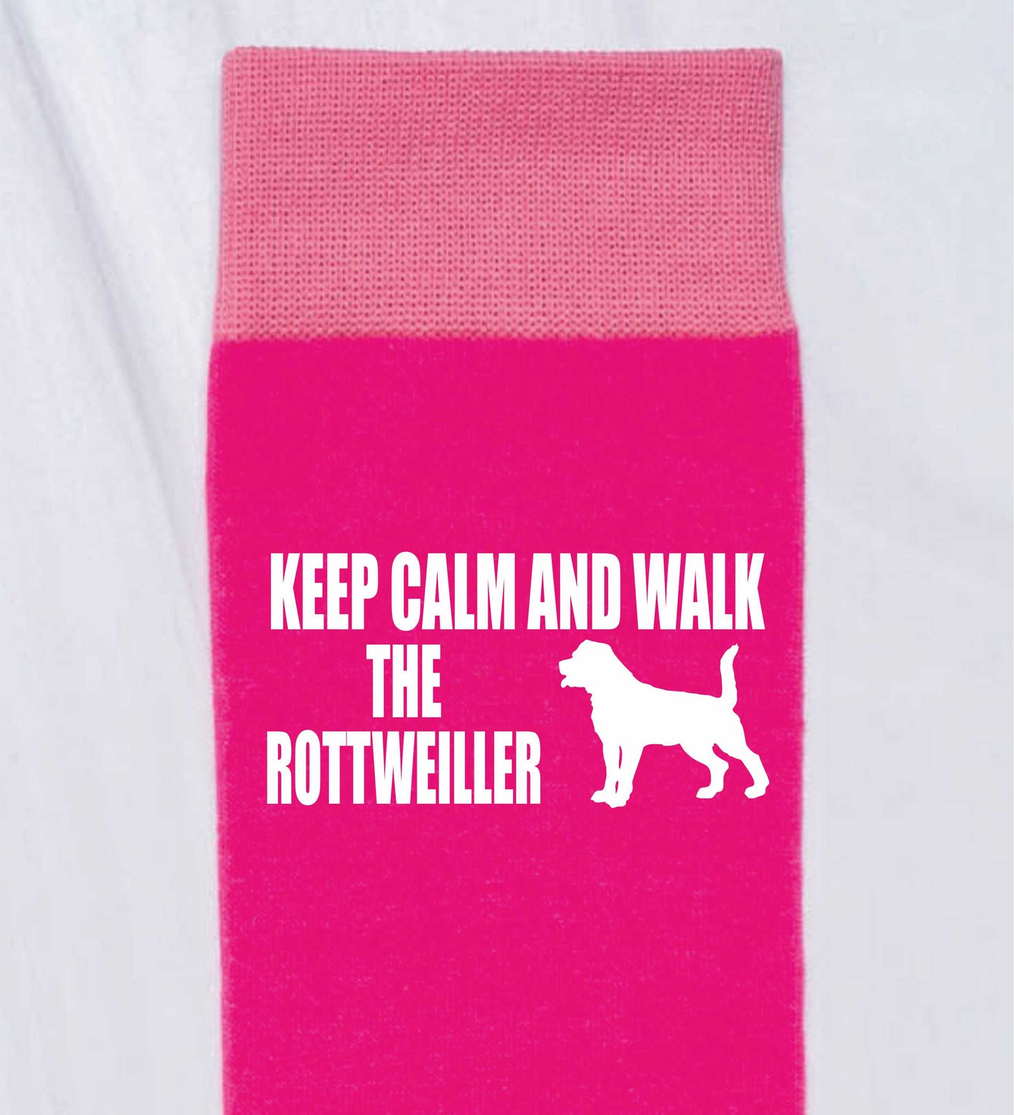 Keep Calm & Walk Rottweiler Ladies Novelty Socks Pink Dog Lovers Gift