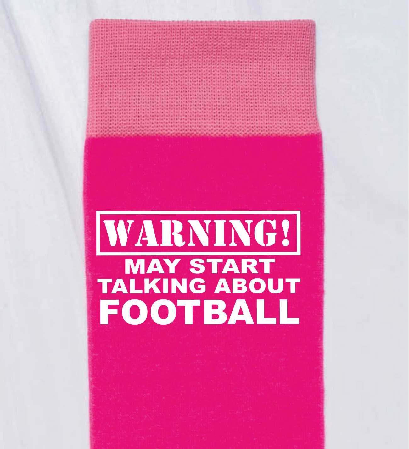 Warning May Talk About Football Ladies Pink Novelty Socks Birthday Gift