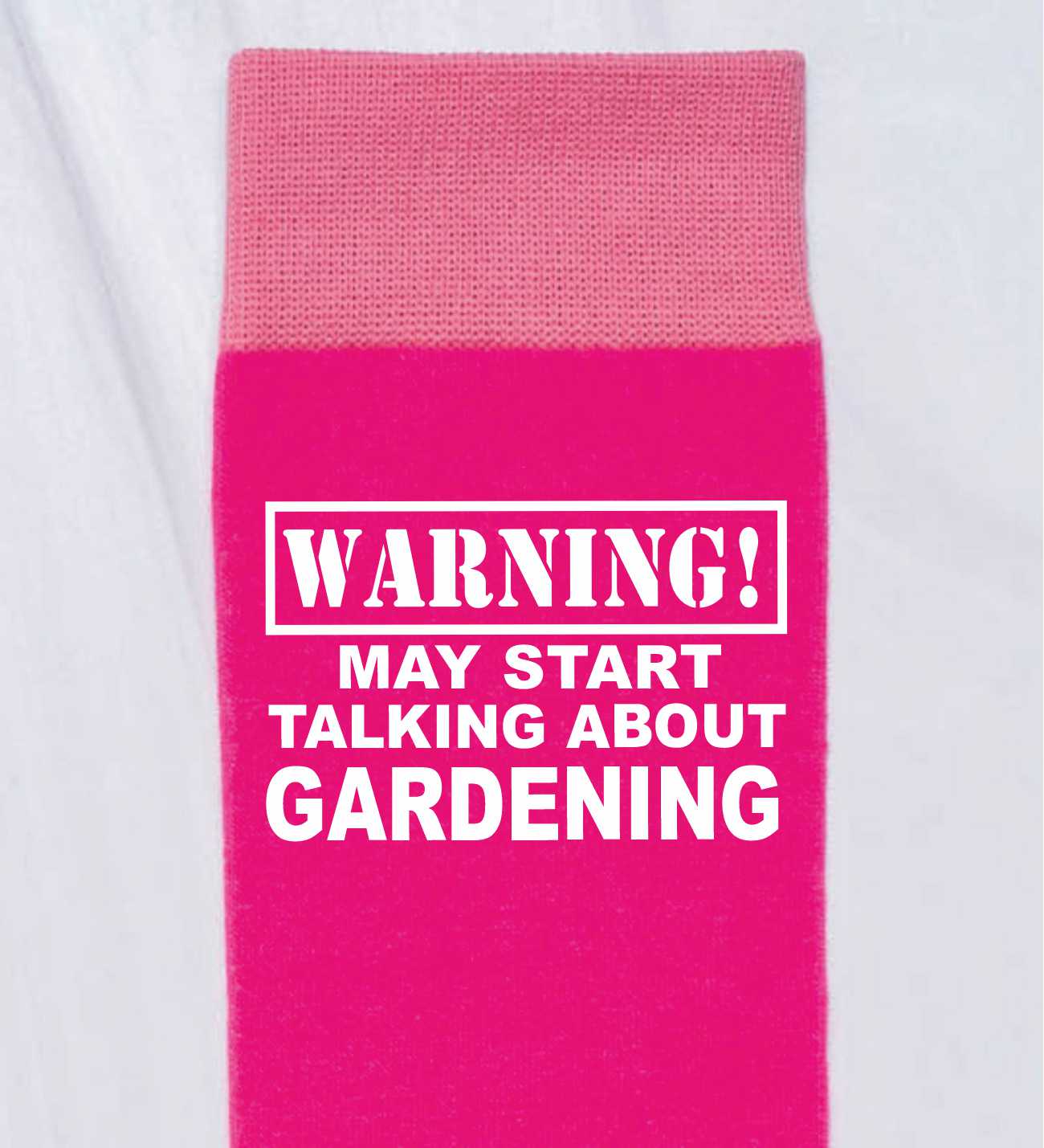 Warning May Talk About Gardening Ladies Pink Novelty Socks Birthday Gift