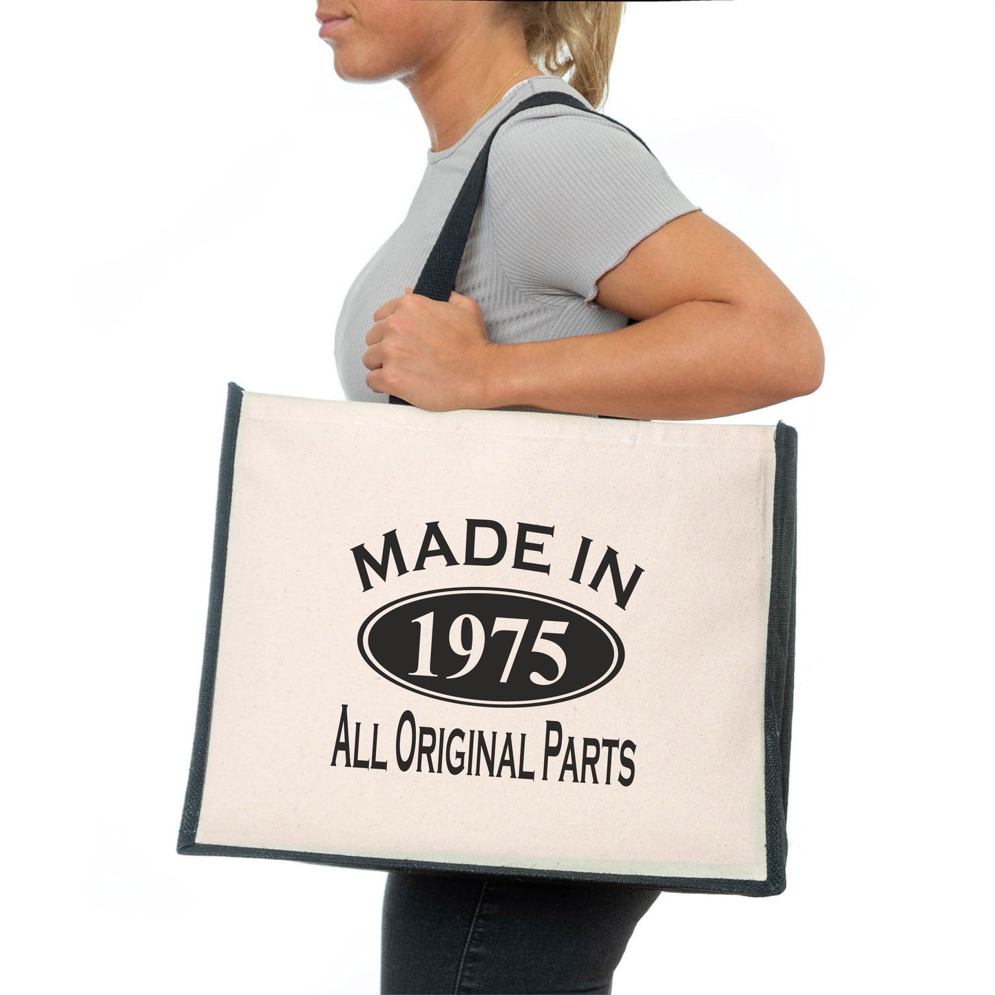 Made In 1975 Tote Bag 50th Birthday Gift Age 50 Ladies Canvas Shopper