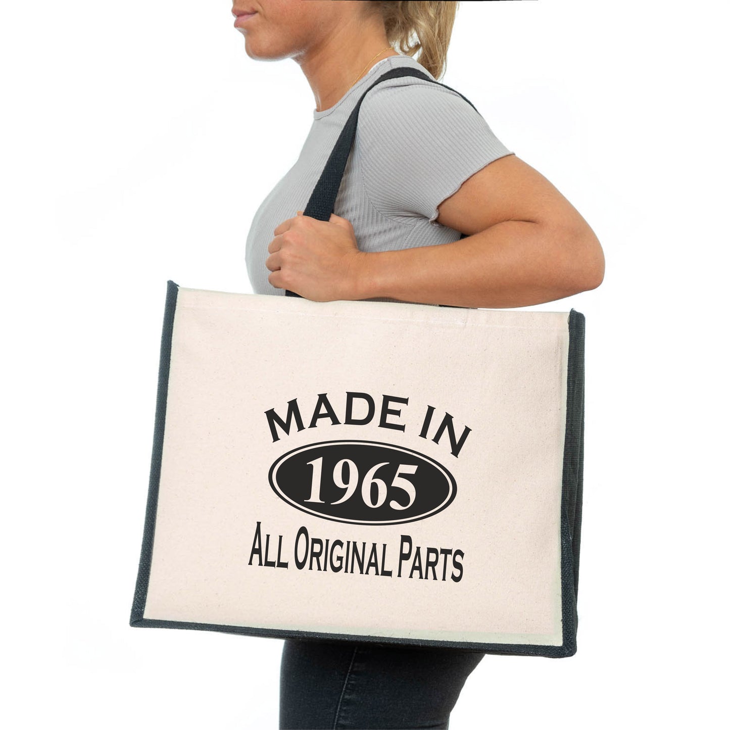 Made In 1965 Tote Bag 60th Birthday Gift Age 60 Ladies Canvas Shopper