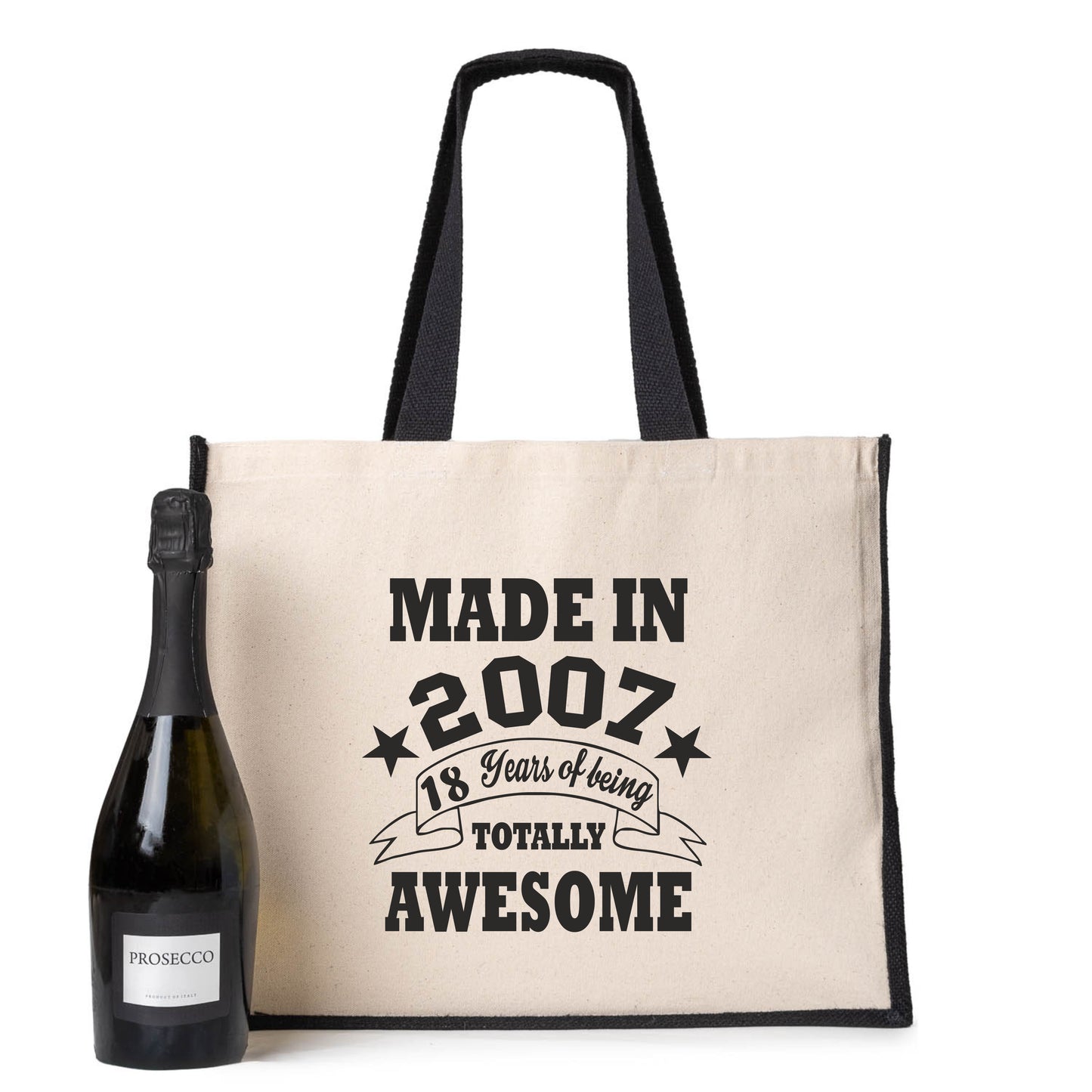 18th Birthday Made In 2007 Tote Bag Age 18 Birthday Ladies Canvas Shopper